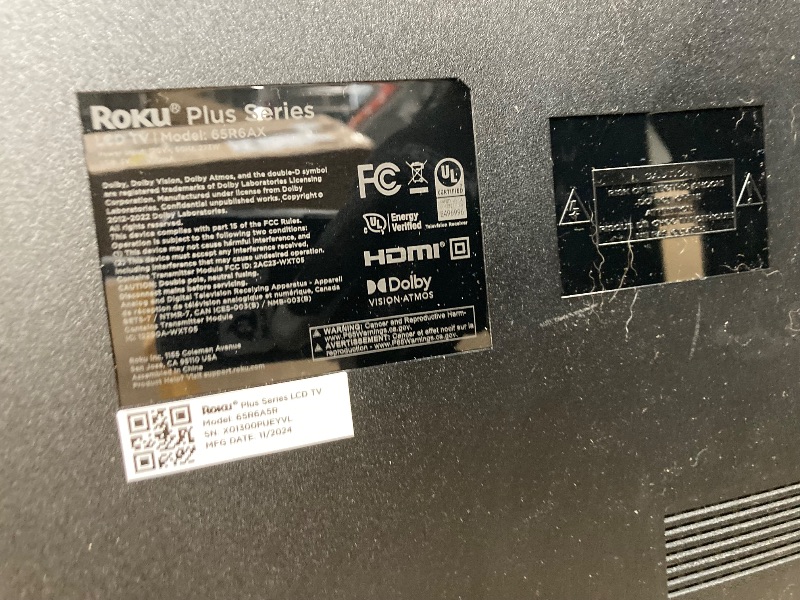 Photo 1 of Roku Smart TV – 65-Inch Plus Series 4K QLED RokuTV with Roku Voice Remote Pro, Dolby Vision, Striking 4K Resolution, Automatic Brightness, & Seamless Streaming – Live Local News & Sports