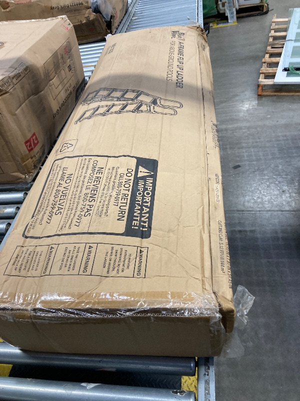 Photo 1 of **PARTS ONLY/BENT/BROKEN PARTS**Blue Wave A Frame Flip Up Ladder for 48 to 54-in Deep Above Ground Pools – No Deck Required - Weather-Resistant Resin with Non-Skid Treads & Anti-Entrapment Design - Easy Setup, 350-lb Capacity