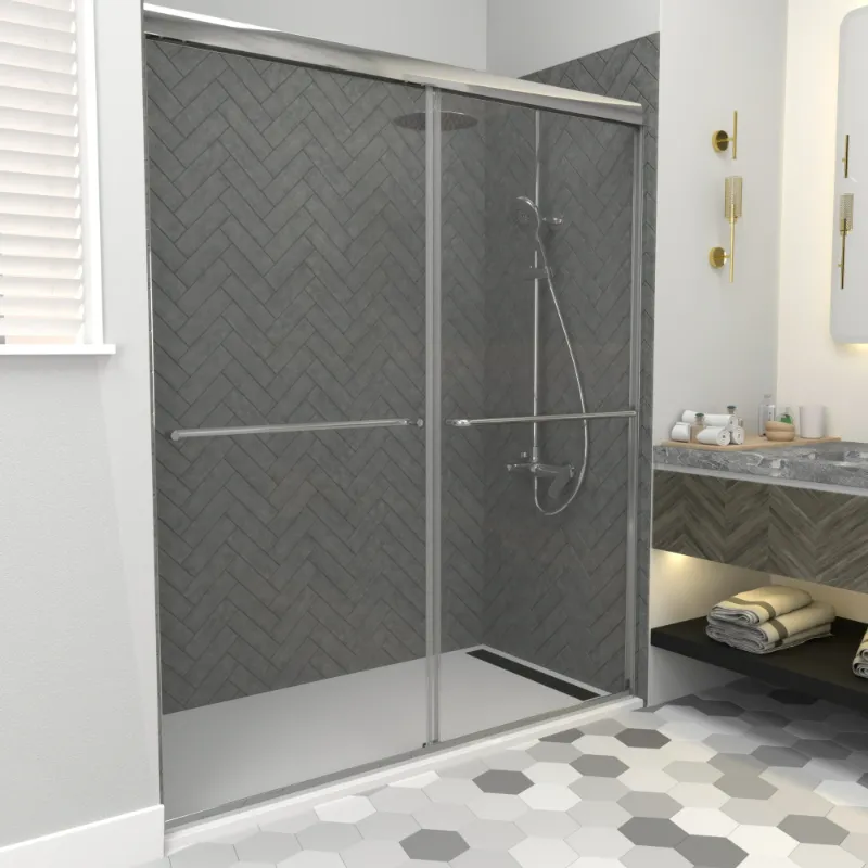 Photo 1 of 60 x 70 in. Adjustable Frameless Sliding Shower Door