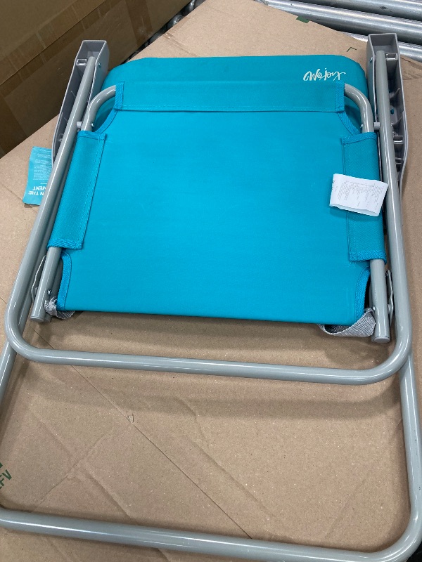 Photo 1 of #WEJOY Folding Beach Chair for Adults, Lightweight Beach Chair with Shoulder Straps, High Back Camping Chairs with Hard Armrest, Supports 300lbs for Outdoor Lawn Concert (Cyan)