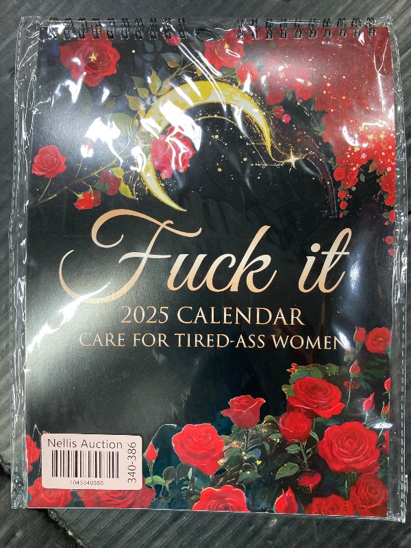 Photo 1 of 2025 Fu-ck It Wall Calendar for Tired-Ass Woman, Home Office Hanging Calendar, Swear Word Monthly Calendar, White Elephant Gag, Funny Festival Party Gift for Woman