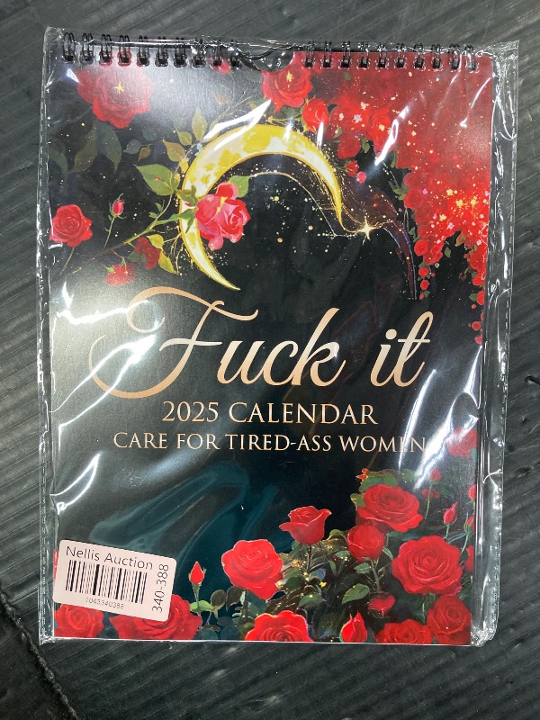 Photo 1 of 2025 Fu-ck It Wall Calendar for Tired-Ass Woman, Home Office Hanging Calendar, Swear Word Monthly Calendar, White Elephant Gag, Funny Festival Party Gift for Woman