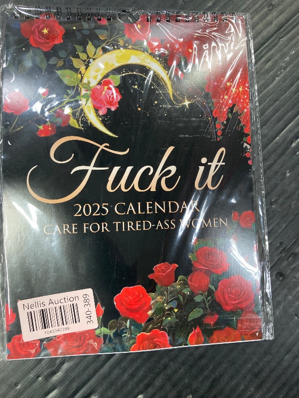 Photo 1 of 2025 Fu-ck It Wall Calendar for Tired-Ass Woman, Home Office Hanging Calendar, Swear Word Monthly Calendar, White Elephant Gag, Funny Festival Party Gift for Woman
