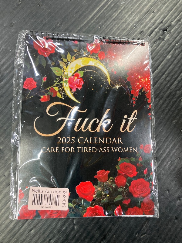 Photo 1 of 2025 Fu-ck It Wall Calendar for Tired-Ass Woman, Home Office Hanging Calendar, Swear Word Monthly Calendar, White Elephant Gag, Funny Festival Party Gift for Woman