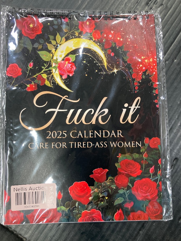 Photo 1 of 2025 Fu-ck It Wall Calendar for Tired-Ass Woman, Home Office Hanging Calendar, Swear Word Monthly Calendar, White Elephant Gag, Funny Festival Party Gift for Woman