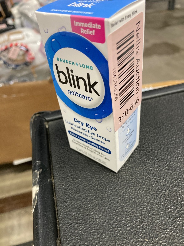 Photo 1 of **BB 9/26**BLINK GelTears Eye Drops for Dry Eyes, Gel Lubricating Eye Drops, Instantly Soothing, Moisturizing & Extra Long-Lasting Hydrating Eye Care for Moderate to Severe Dry Eye Symptom Relief, 0.34 fl oz

EXP: SEPT 2026