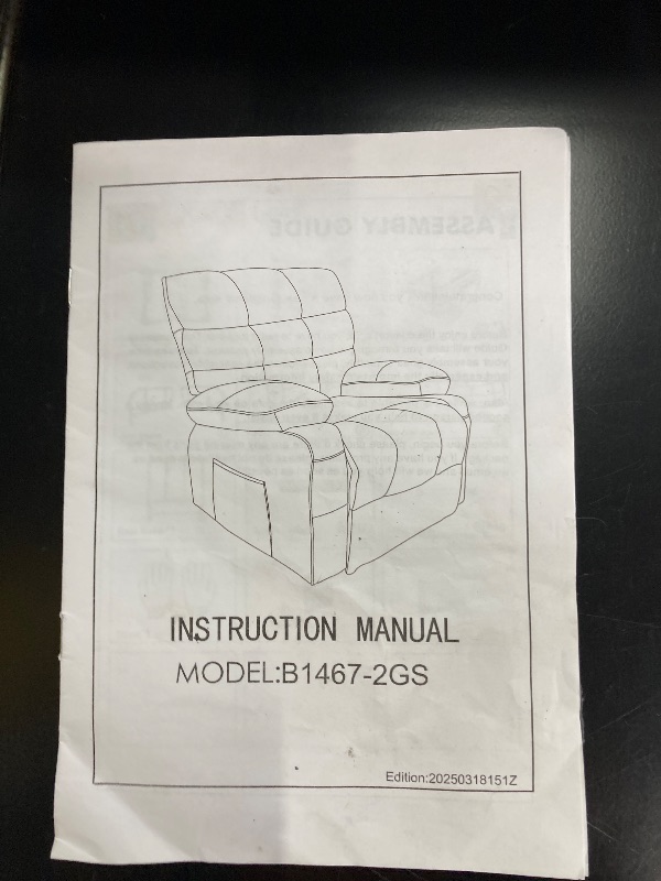 Photo 1 of ***PARTS ONLY -INCOMPLETE -SELLING AS PARTS ONLY*** 
JONPONY  Recliner Chair Lounge Chair for Living Room with Rocking Function and Side Pocket, Grey 
