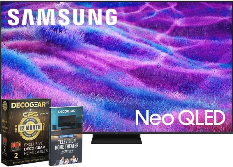Photo 1 of ***PARTS ONLY***
Samsung 65" Neo QLED 4K QN80F Smart TV (2025) Vision AI, HDR10+ Bundle with CPS Exclusive 1-Year Protection & Deco Gear Complete Home Theater Beginner's Guidebook