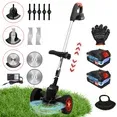Photo 1 of ***PARTS ONLY***
BAOKALER 24V Black Electric Weed Eater Lawn Edger Cordless Grass String Trimmer Cutter + 2 Batteries & 3 Types Blades