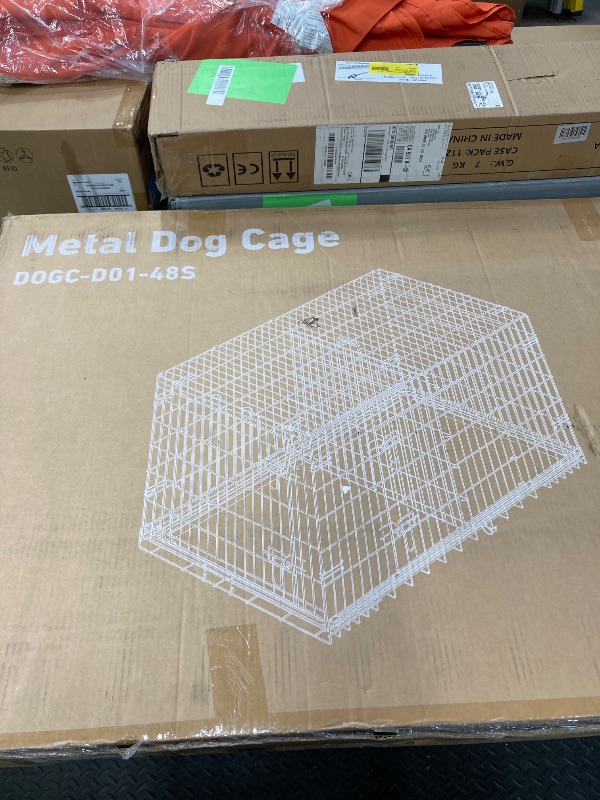 Photo 1 of  Dog Crate, Extra Large Dog Cage for Large Dogs, Folding Mental Wire Dog Kennel, Outdoor and Indoor with Double-Door Divider Panel, Removable Tray and Handle - L, XL, XXL