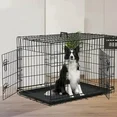 Photo 1 of  Dog Crate, Extra Large Dog Cage for Large Dogs, Folding Mental Wire Dog Kennel, Outdoor and Indoor with Double-Door Divider Panel, Removable Tray and Handle - L, XL, XXL