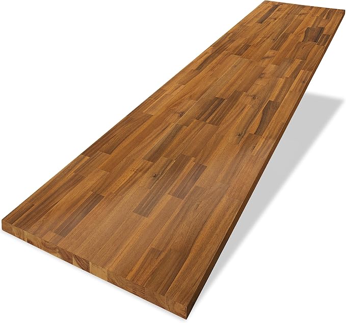 Photo 1 of Acacia Table top 30" x 1" - 6ft Teak Look Stained Acacia Desktop for Standing Desk/Office Tabletop/Countertop, 1in. Thick