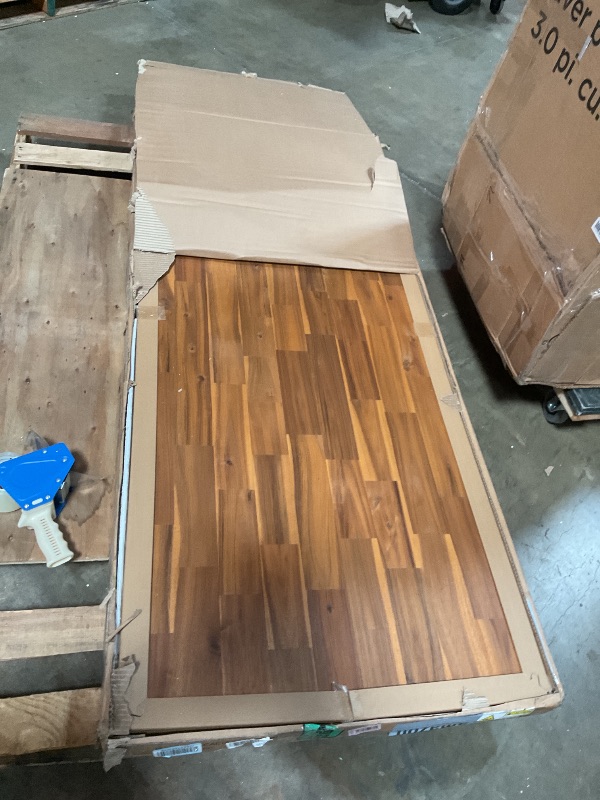 Photo 1 of Acacia Table top 30" x 1" - 6ft Teak Look Stained Acacia Desktop for Standing Desk/Office Tabletop/Countertop, 1in. Thick