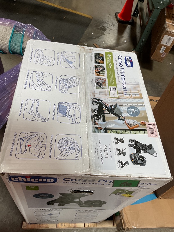 Photo 1 of *CAR SEAT AND ACCESSORIES ONLY* Chicco Corso Primo ClearTex Travel System - Aspen | Black