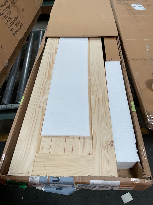 Photo 1 of *ONLY 1 SET OF DOORS* SKYSEN 68" X 84" Bifold Barn Door with 72" Bifold Barn Door Hardware Kit, Including Handle and Pulls, Unfinished Solid Spruce Wood Panel, Pre-Drilled and Assembled(68 * 84-72-fold)
