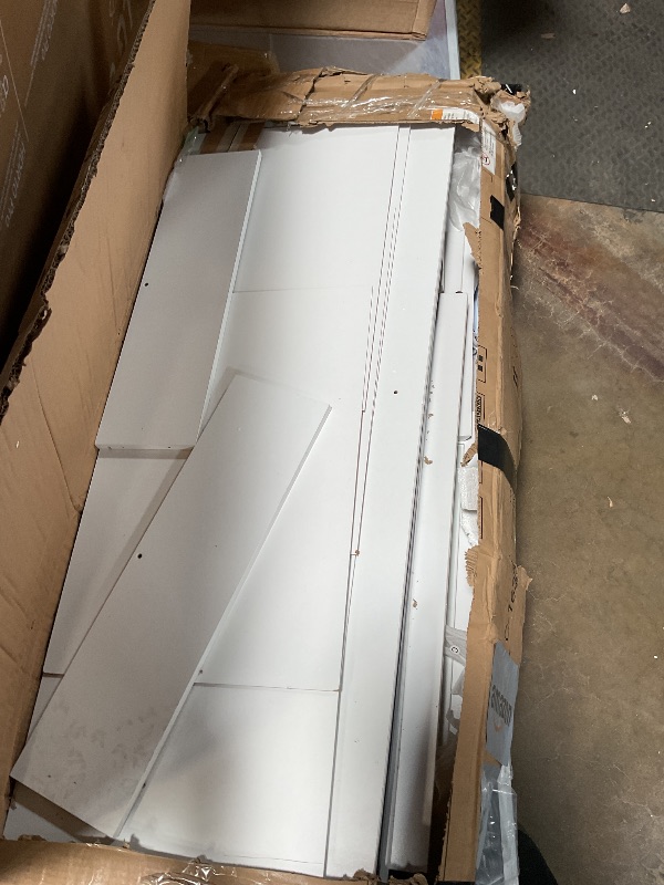 Photo 1 of *FOR PARTS ONLY/ ONE PIECE IS BROKEN* Jocoevol White Modern 6 Drawer Dresser for Bedroom with LED Light, Large Chest of Drawers with Hidden Handles, Long Double Wooden Dresser Closet for Living Room, Entryway, Hallway
