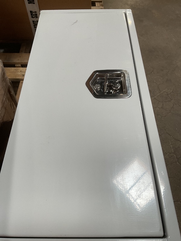 Photo 1 of **DENTS AND SCUFFS**Buyers Products 1702840 White Steel Topsider Truck Box With T-Handle Latch, 16 x 13 x 72 Inch, Truck Tool Box For Storage And Organization, Lockable Tool Chest For Work Trucks
