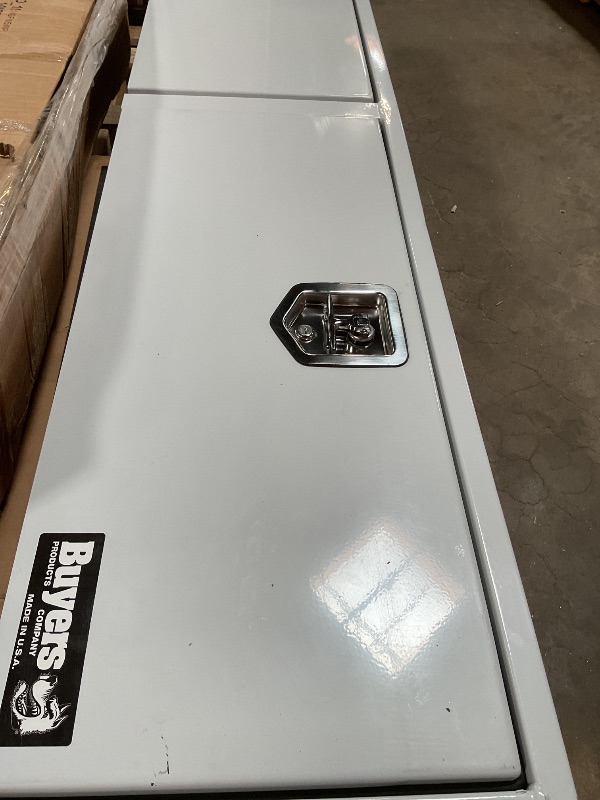 Photo 1 of **DENTS AND SCUFFS**Buyers Products 1702840 White Steel Topsider Truck Box With T-Handle Latch, 16 x 13 x 72 Inch, Truck Tool Box For Storage And Organization, Lockable Tool Chest For Work Trucks