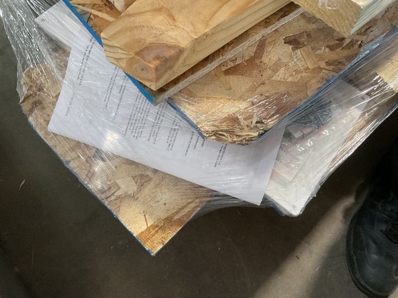 Photo 1 of **3 LONG PALLETS // LONGEST PALLET IS 122 INCHES LENGTH// WILL NEED A TRUCK TO PICKUP** Handy Home Products Windemere 10x12 Do-it-Yourself Wooden Storage Shed with Floor, Beige
