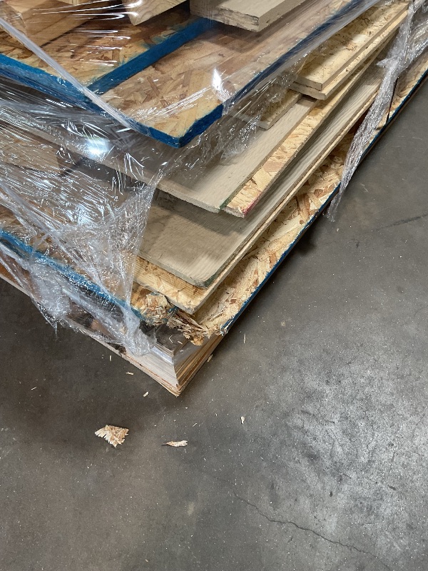 Photo 1 of **3 LONG PALLETS // LONGEST PALLET IS 122 INCHES LENGTH// WILL NEED A TRUCK TO PICKUP** Handy Home Products Windemere 10x12 Do-it-Yourself Wooden Storage Shed with Floor, Beige