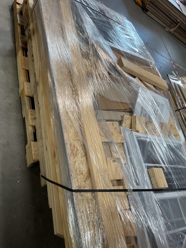 Photo 1 of **3 LONG PALLETS // LONGEST PALLET IS 122 INCHES LENGTH// WILL NEED A TRUCK TO PICKUP** Handy Home Products Windemere 10x12 Do-it-Yourself Wooden Storage Shed with Floor, Beige
