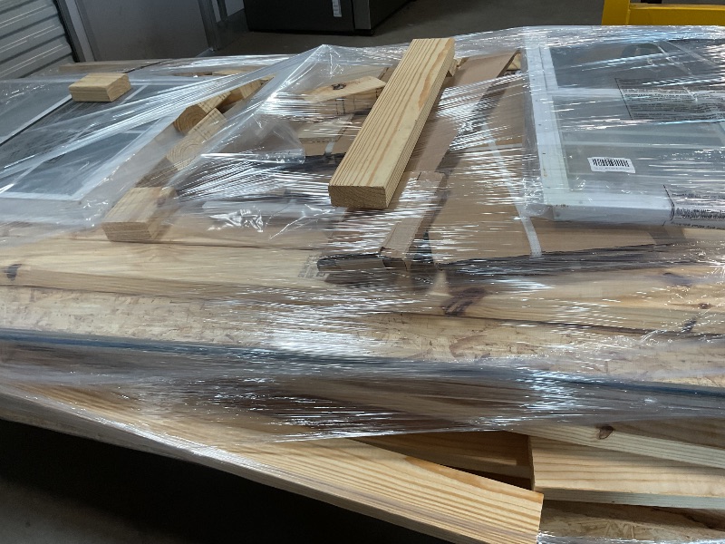 Photo 1 of **3 LONG PALLETS // LONGEST PALLET IS 122 INCHES LENGTH// WILL NEED A TRUCK TO PICKUP** Handy Home Products Windemere 10x12 Do-it-Yourself Wooden Storage Shed with Floor, Beige