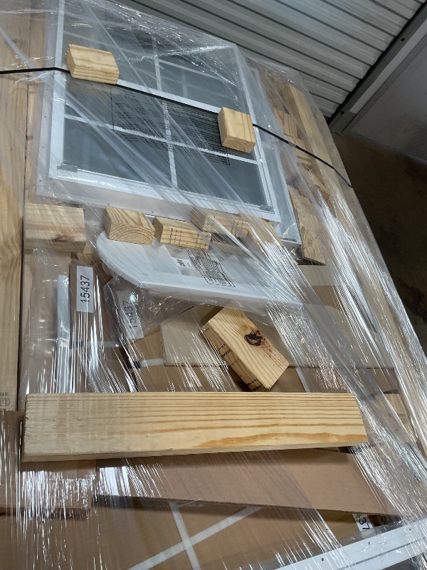 Photo 1 of **3 LONG PALLETS // LONGEST PALLET IS 122 INCHES LENGTH// WILL NEED A TRUCK TO PICKUP** Handy Home Products Windemere 10x12 Do-it-Yourself Wooden Storage Shed with Floor, Beige