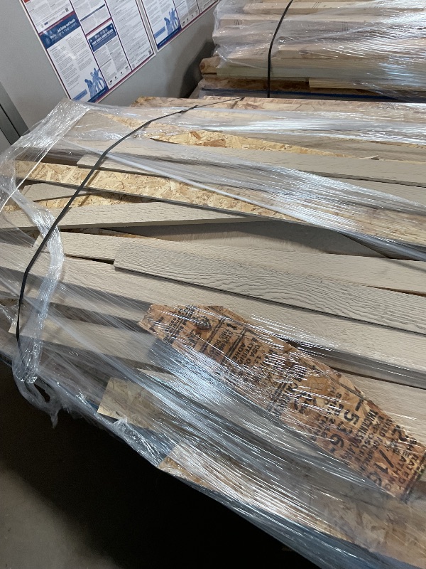 Photo 1 of **3 LONG PALLETS // LONGEST PALLET IS 122 INCHES LENGTH// WILL NEED A TRUCK TO PICKUP** Handy Home Products Windemere 10x12 Do-it-Yourself Wooden Storage Shed with Floor, Beige