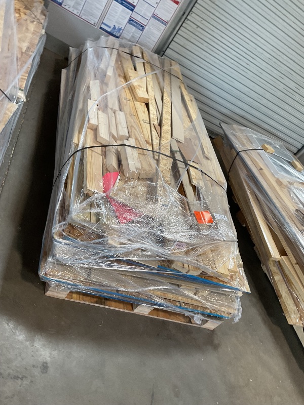 Photo 1 of **3 LONG PALLETS // LONGEST PALLET IS 122 INCHES LENGTH// WILL NEED A TRUCK TO PICKUP** Handy Home Products Windemere 10x12 Do-it-Yourself Wooden Storage Shed with Floor, Beige