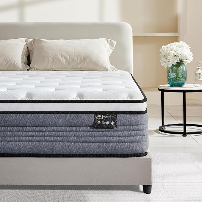 Photo 1 of Full Mattress, 12 Inch Full Size Mattresses, 12 Inch Hybrid Pocketed Coil Mattress in a Box with Gel Memory Foam, Medium Firm, CertiPUR-US Certified