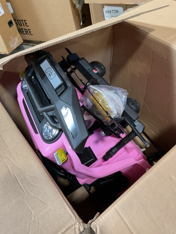 Photo 1 of 12V Ride on Truck Car, Licensed Toyota Kids Electric Vehicle Car with Remote Control, Battery Power, Music, LED Lights, Spring Suspension, 3-8 Years Old Boy Girl Gift, Pink