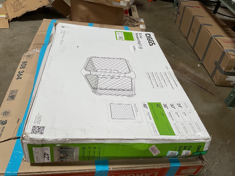 Photo 1 of DIGGS Evolv Dog Crate - Slim, Durable Dog Kennel with Removable Ceiling Panel and Modular Design - Safe, Stylish, Convenient (Ash, Large)