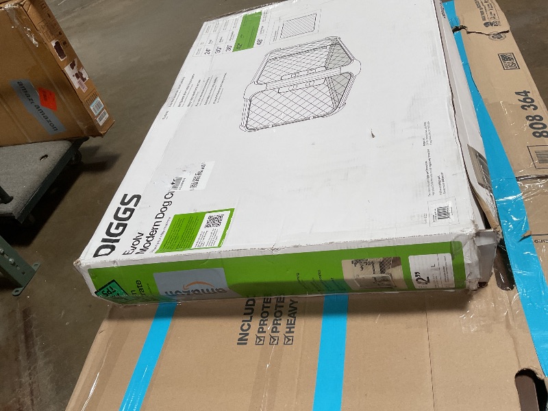 Photo 1 of DIGGS Evolv Dog Crate - Slim, Durable Dog Kennel with Removable Ceiling Panel and Modular Design - Safe, Stylish, Convenient (Ash, Large)