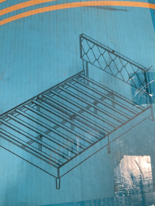 Photo 1 of *MISSING HARDWARE AND INSTRUCTIONS* Allewie Queen Size Platform Bed Frame with Vintage Headboard, 14 Inches Metal Mattress Foundation for Storage, No Box Spring Needed, Easy Assembly, Modern, Gold