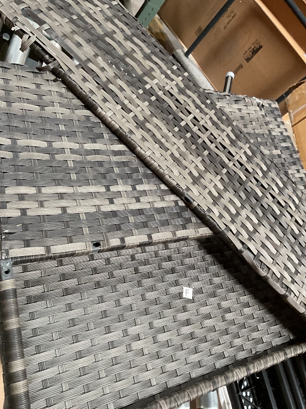 Photo 1 of **SELLING FOR PARTS AS PARTIAL SET. **KEIKI 6Pcs Outdoor Patio Sectional Couch Sofa Conversation Furniture Sets with Chair, Storage Corner Cabinet, Glass Top Coffee Table & Cushion, Wicker Woven Seating for Backyard Lawn