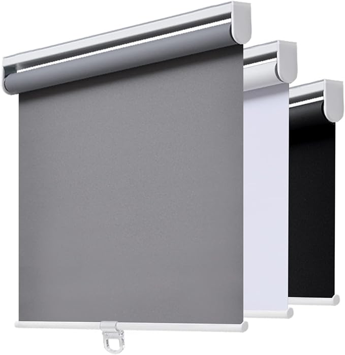 Photo 1 of *BLACK AOSKY Cordless Roller Shades Blackout Blinds for Windows Room Darkening Rolled Up Shades with Spring System, UV Protection Window Shades Door Blinds for Home and Office (41" W x 72" H,Black )