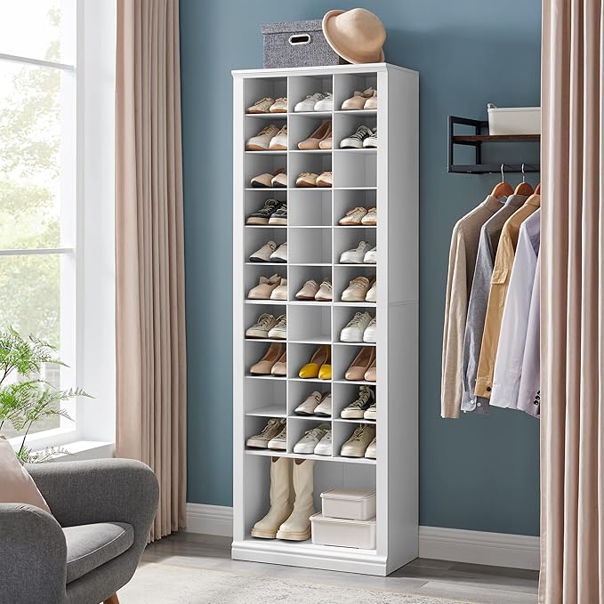Photo 1 of *FOR PARTS ONLY* 11-Tier Shoe Storage Cabinet, Free Standing Closet Organizers and Storage with 31 Open Cubbie, Space Saving Shoe Rack for Entryway, Bedroom, White 02001BSR