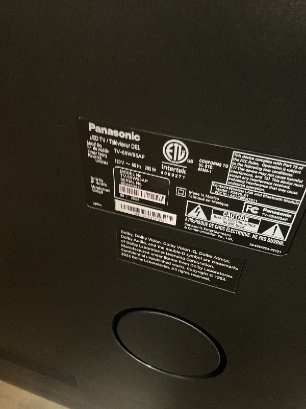 Photo 1 of *BROKEN ONLY FOR PARTS Panasonic W95 Series 65-inch Mini LED 4K Ultra HD Smart Fire TV, Sport Stadium Mode, ATSC3.0, Dolby Vision IQ, Dolby Atmos, HDR10+ Adaptive, Press and Ask Alexa, 144Hz, Wall-mountable - 65W95AP