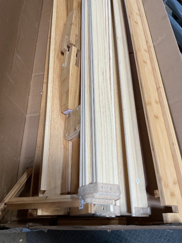 Photo 1 of *MISSING HARDWARE* Nectar Bamboo Platform Bed Frame - King - Natural - Floating Center Support Legs - 12” Height - Easy Tool Free Set Up - Contemporary and Durable - Sturdy Wooden Support Slats - Holds Up to 800 Pounds