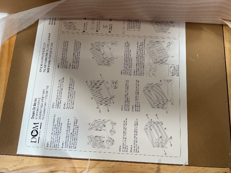 Photo 1 of *NO WHEELS* Dream On Me Full Size 2-in-1 Folding Stationary Side Crib In White, Locking Wheels, Folds Flat For Storage, Comes with Teething Guard, Non-Toxic Finish