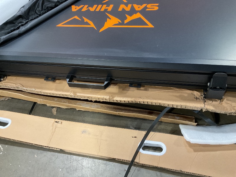 Photo 1 of *HOLE ON PLATE* Sanhima Rooftop Tent Hard Shell - Hotham Overland Aluminium Roof Top Tent w/Larger Space, LED Strip Light & Skyview Window, 2” Thick Mattress, for Car SUV Truck Camping, 2-3 People, Gray