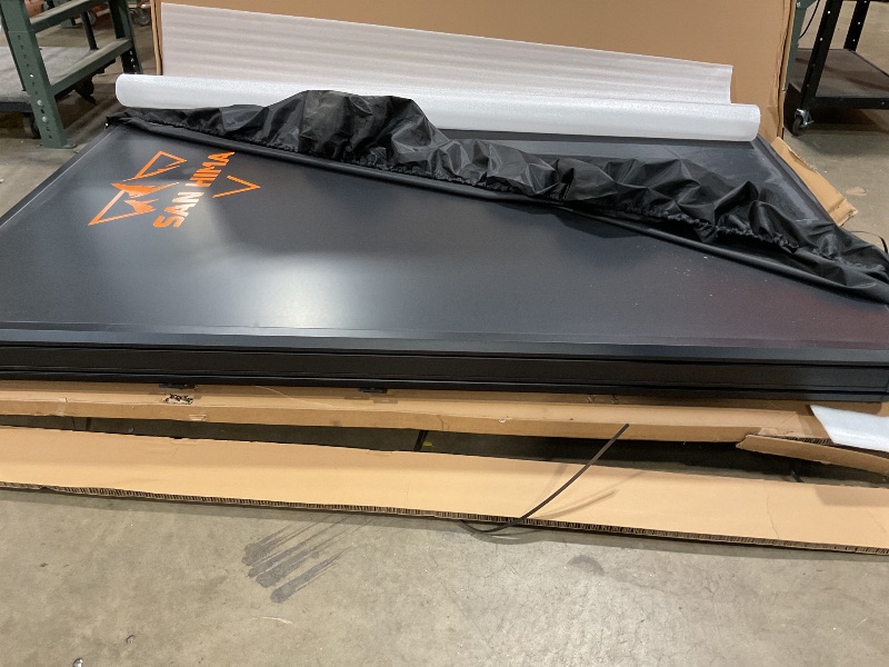 Photo 1 of *HOLE ON PLATE* Sanhima Rooftop Tent Hard Shell - Hotham Overland Aluminium Roof Top Tent w/Larger Space, LED Strip Light & Skyview Window, 2” Thick Mattress, for Car SUV Truck Camping, 2-3 People, Gray