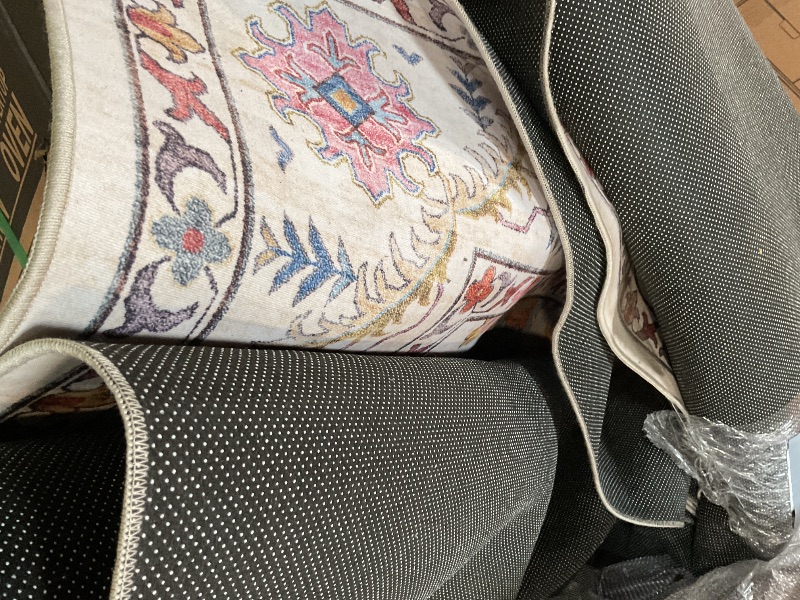 Photo 1 of *DIRTY FROM TRANSPORT* Gertmenian Indoor Boho Area Rug - 9x13 Extra Large, Non Slip, Super Strong, Ideal for High Traffic Areas in Bedroom, Living Room, Kitchen - Cullen, Cream/Multi, 28549