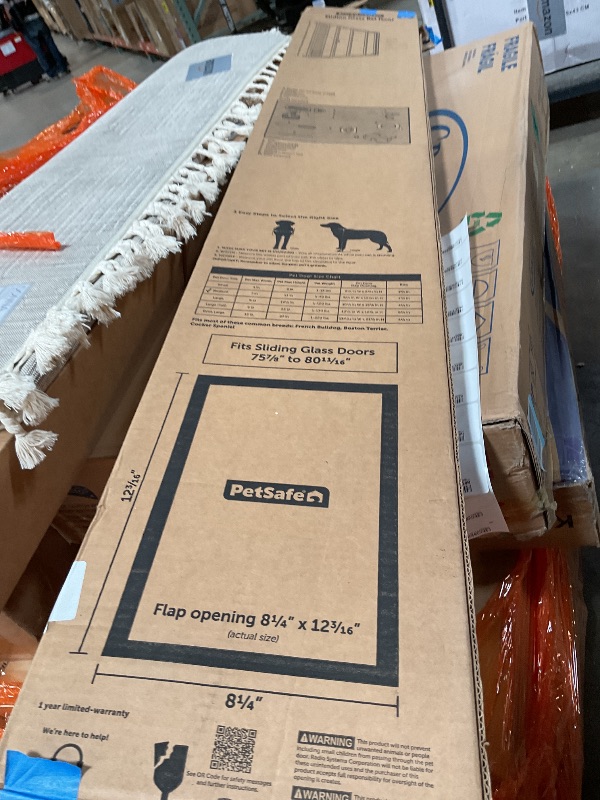 Photo 1 of **COLOR WHITE** PetSafe 1-Piece Sliding Glass Pet Door for Dogs & Cats - Adjustable Height 75 7/8" to 81"- Large, Black, No-Cut DIY Install, Aluminum Patio Panel Insert, Great for Renters or Seasonal Installation