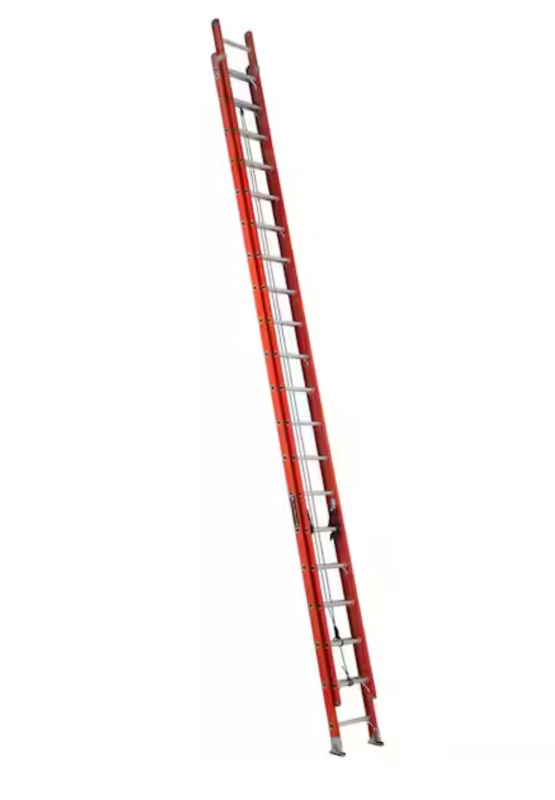 Photo 1 of 40 ft. Fiberglass Extension Ladder with 300 lbs. Load Capacity Type IA Duty Rating