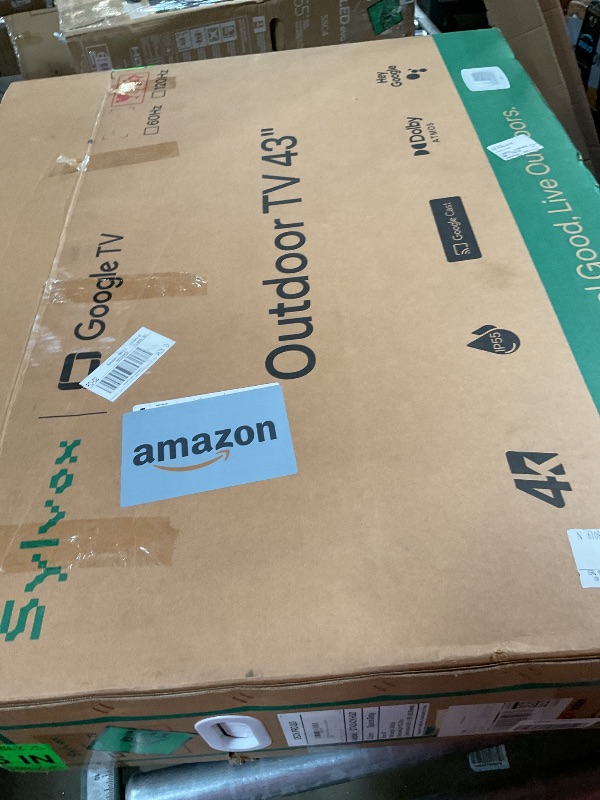 Photo 1 of **FOR PARTS ONLY/ SCREEN NON-FUNCTIONAL** SYLVOX Outdoor TV, 43 inch Smart TV Waterproof Outdoor TVs, 4K Weatherproof Television for Outside, Support Google Assistant, Chromecast, 1000 nit Brightness Partial Sun (Deck Pro 2.0/2024)
