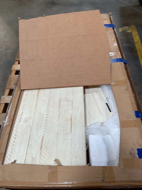 Photo 1 of ** FRONT OF CABINET DRAWERS VERY SCRATCHED** Martin Svensson Home Nantucket 65" TV Stand, Antique White