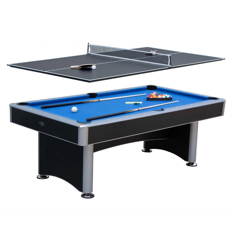 Photo 1 of **HAS CRACK ON ONE SIDE** Deluxe 7 Ft Pool Table, with Ping Pong Multi Game Combo Tables for Family Recreation Game Rooms