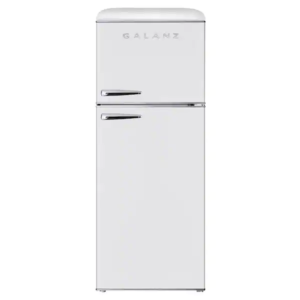 Photo 1 of 24 in. 10 cu. ft. Retro Top Freezer Refrigerator, Milkshake White, Frost Free, Energy Star