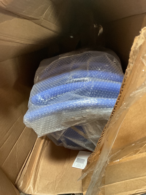 Photo 1 of * CHAIRS ONLY * Flash Furniture Emmy Adjustable Classroom 6 Stackable Chairs, Plastic Activity Table for Kids, 23.625" W x 47.25" L, Blue/Gray